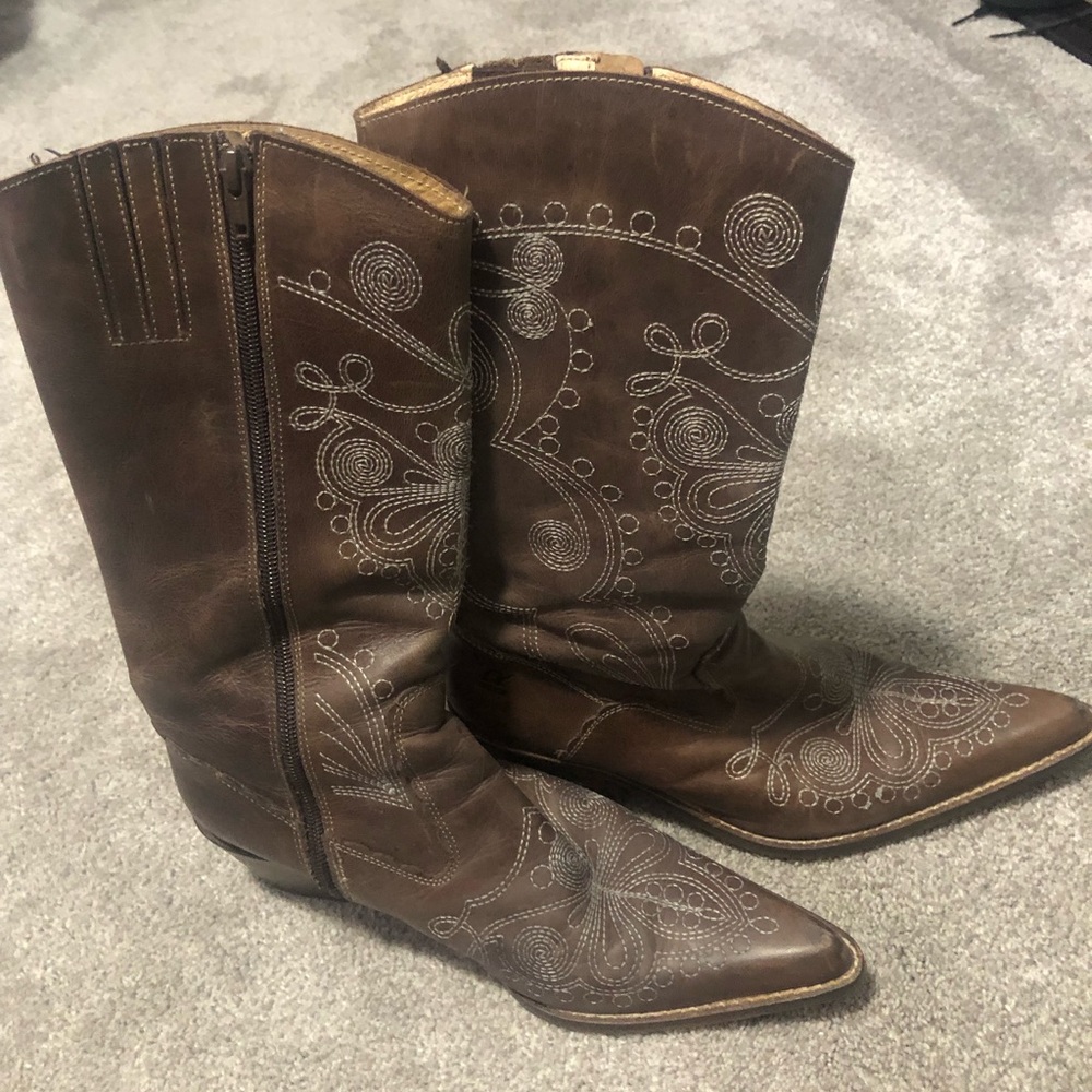 Destroy Brown Leather Boots size 39/9